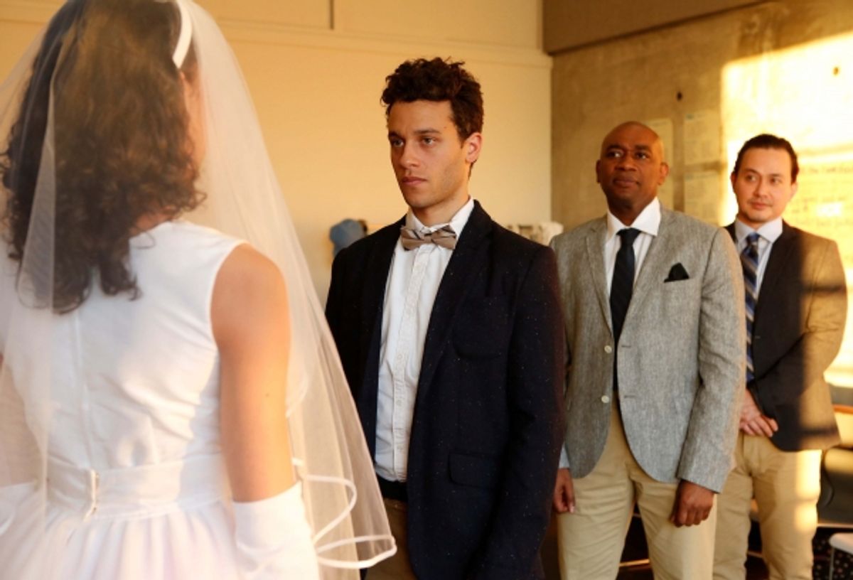 Kerry Warren, A.Z. Kelsey, Marc Damon Johnson and Michael Braun Photo credit: Carol Rosegg. at 