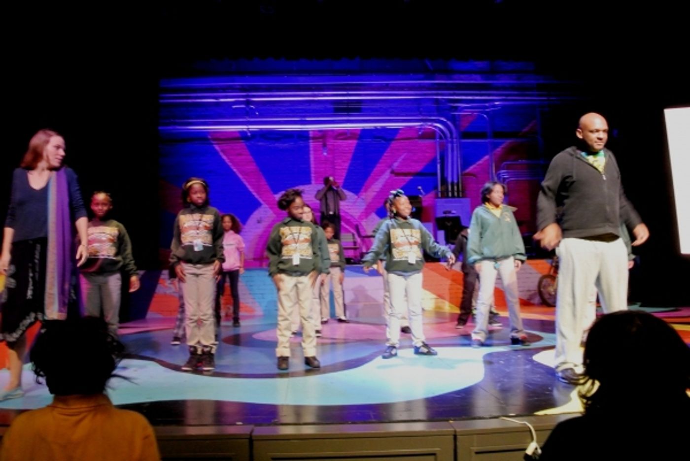 Photo Flash: Cast Members of Le Petit's HAIR Teach Music, Movement to Algiers Charter School Students Image