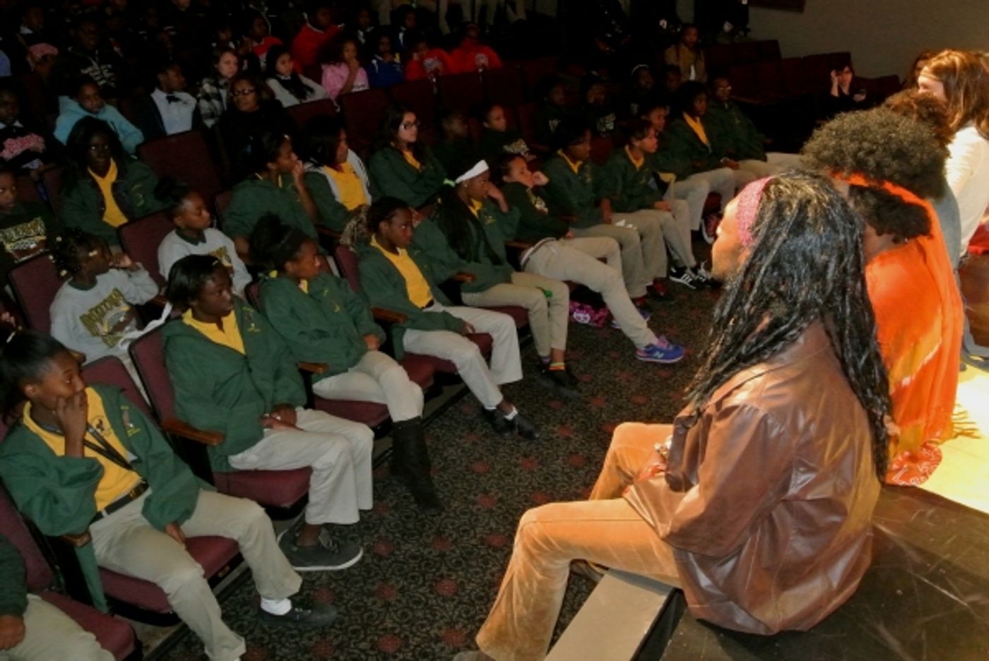 Photo Flash: Cast Members of Le Petit's HAIR Teach Music, Movement to Algiers Charter School Students Image