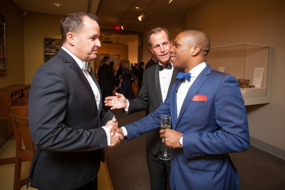 Michael Callahan (Philadelphia Magazine), Christopher Le Vine, Leslie Odom, Jr. at 