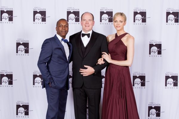 Leslie Odom Jr., HSH Prince Albert II of Monaco and HSH Princess Charlene of Monaco Photo