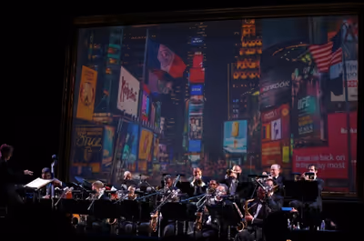 Conductor David Loud and Wynton Marsalis with the Jazz at Lincoln Center Orchestra Photo