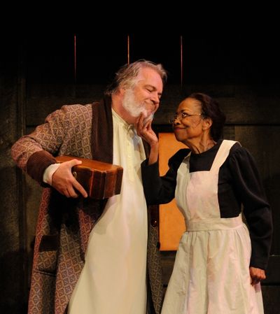 Fred Sullivan, Jr. as Scrooge with Barbara Meek Photo