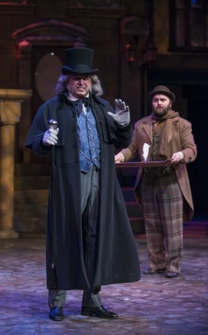 Larry Adams (Scrooge) and Matthias Austin (Bob Cratchit)  Photo