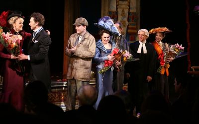 Lisa O''Hare, Bryce Pinkham, Jefferson Mays, Lauren Worsham, Eddie Korbich and Jennif Photo