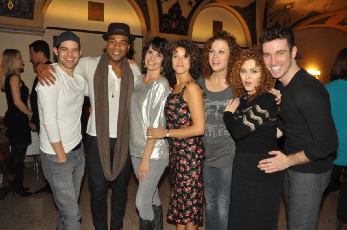 Jeremy Jordan, Grasan Kingsberry, Meg Gillentine, Cyrille Aimee, Elizabeth Parkinson, Bernadette Peters and Tyler Hanes at 