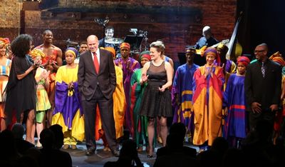 Heather Headley, Michael Eisner, Ashley Brown, Alton Fitzgerald White and Cast  Photo