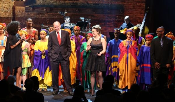 Heather Headley, Michael Eisner, Ashley Brown, Alton Fitzgerald White and Cast  Photo