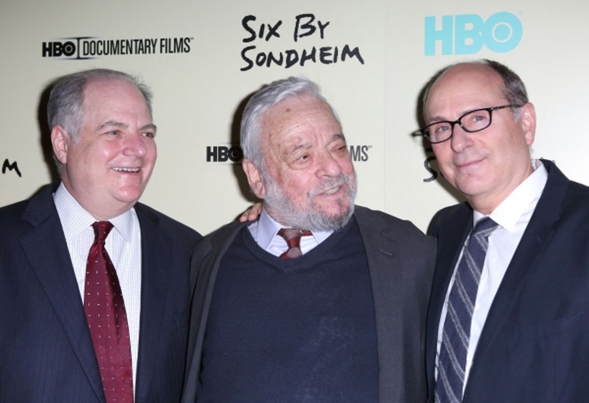 Frank Rich, Stephen Sondheim and James Lapine  at 