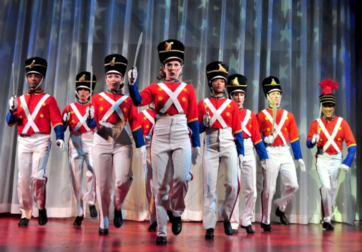 Co-host Kenny Shepard (far right) takes command in the ''Parade of the Wooden Soldiers'' at 