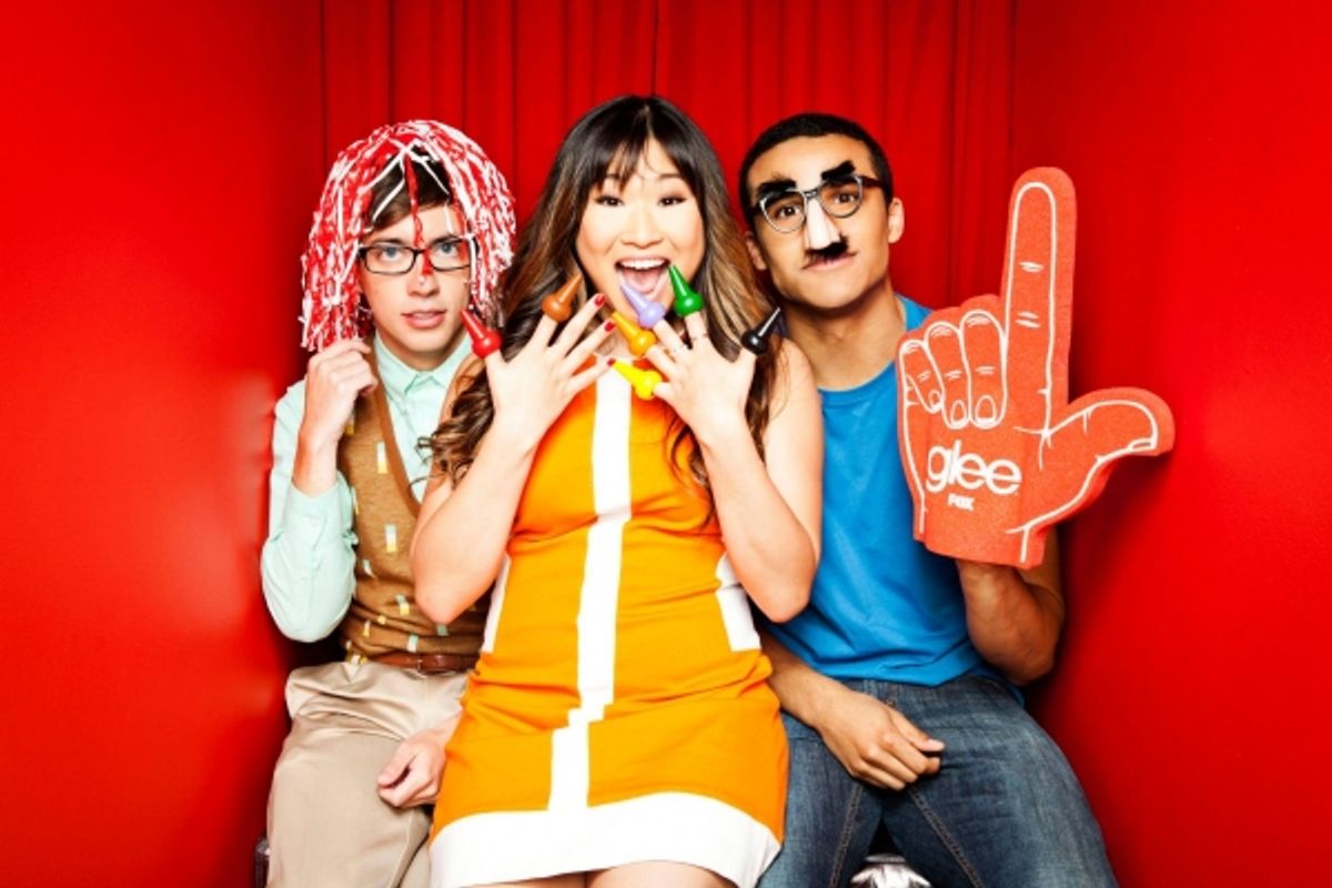 Kevin McHale, Jenna Ushkowitz, Jacob Artist at 