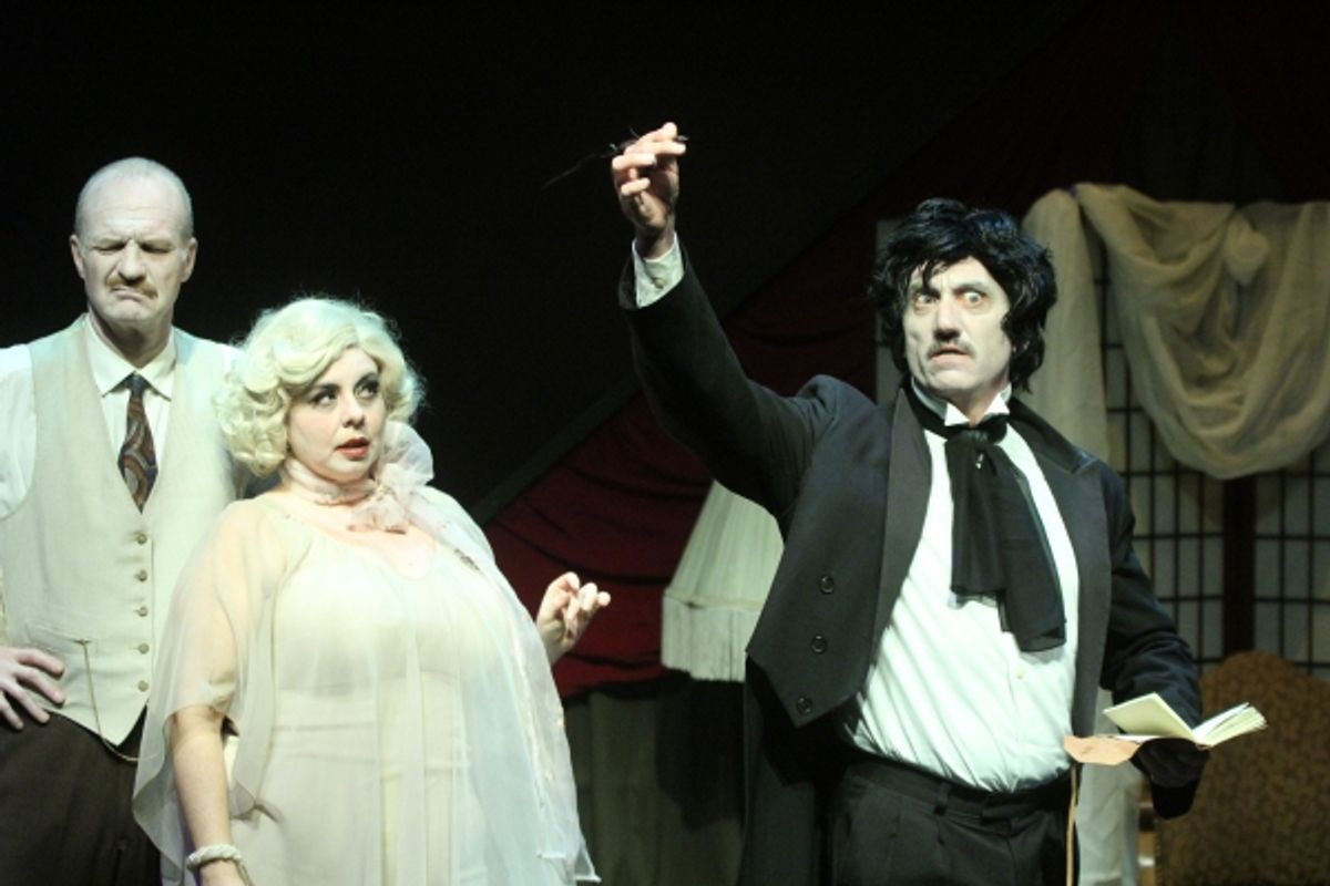 Pete Stone as Stanford White, Terra Taylor Knudson as Jayne Mansfield, John Sturgeon as Edgar Allen Poe at 