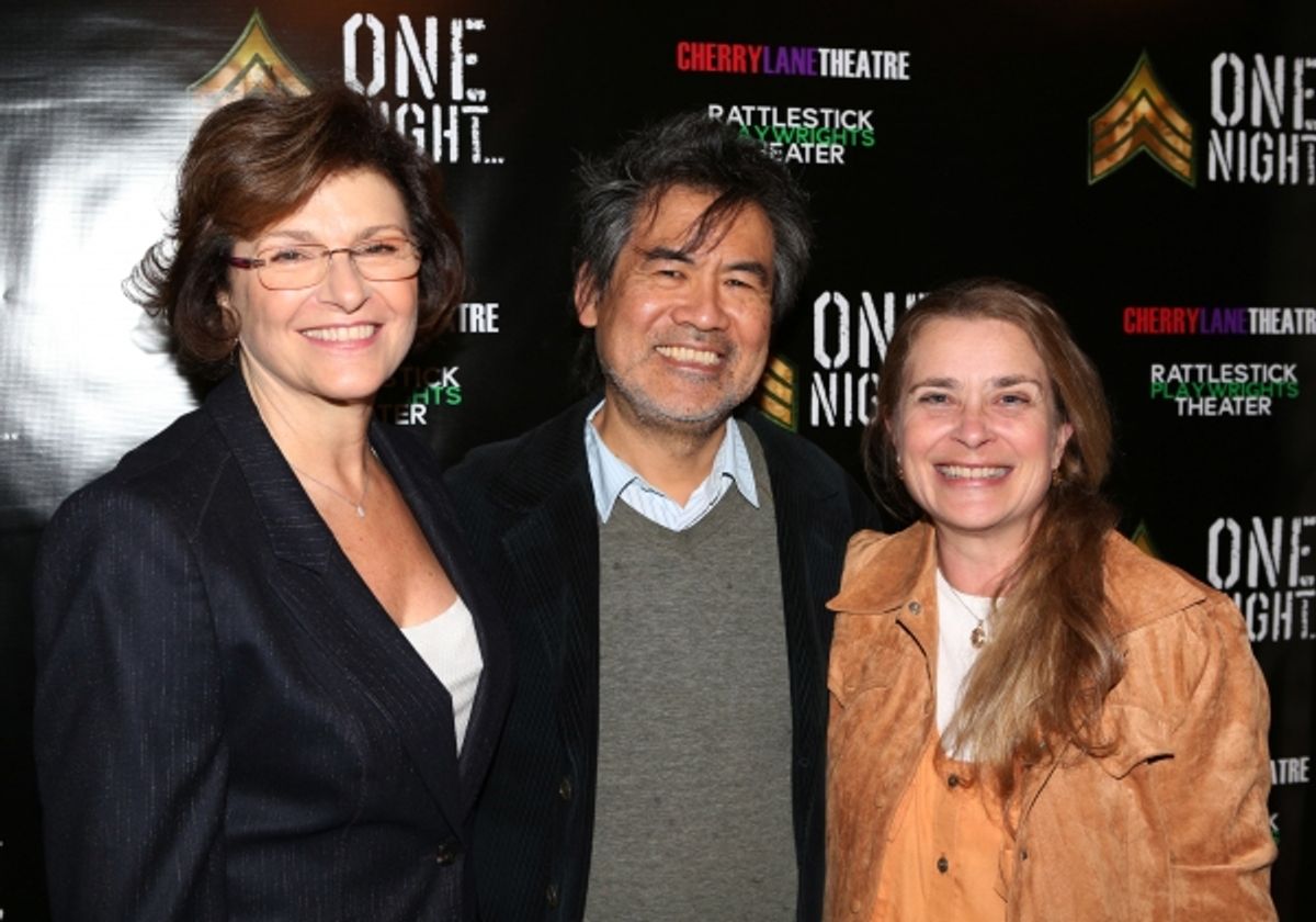 Angelina Fiordellisi, David Henry Hwang and wife Kathryn Layng  at 
