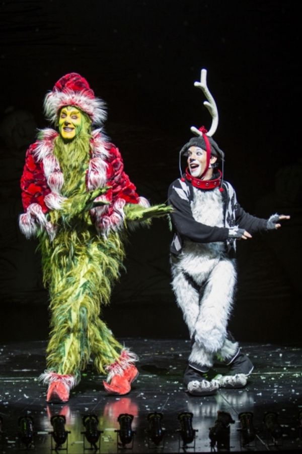 Steve Blanchard as The Grinch and Jeffrey Schecter as Young Max  Photo