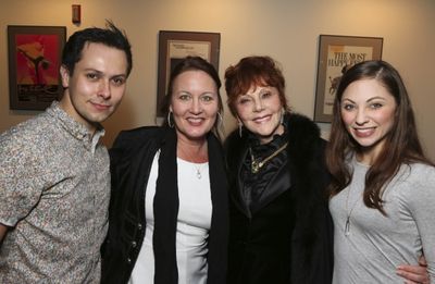 From left, cast member Christopher Marney, Jodie Gats, Vice Dean, USC Glorya Kaufman  Photo