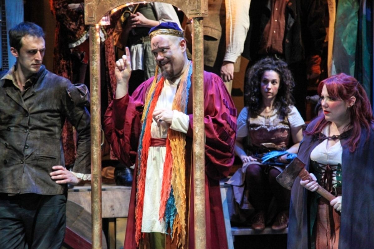 Dan Behrendt as Leopold, Michael Thomas Downey as Maldorf the Mirror, Sarah Scanlon as Sallie and Kate Nawrocki as Tasha at 