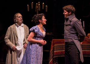 Larry Yando (Scrooge), Robert Hope (Young Scrooge) and Atra Asdou (Belle) @ BroadwayWorld Larry Yando (Scrooge), Robert Hope (Young Scrooge) and Atra Asdou (Belle) Photo