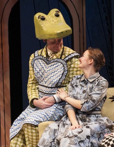 Lyle (Kurt Boehm) helps Mrs. Primm (Ashley Foughty) around the house  Photo