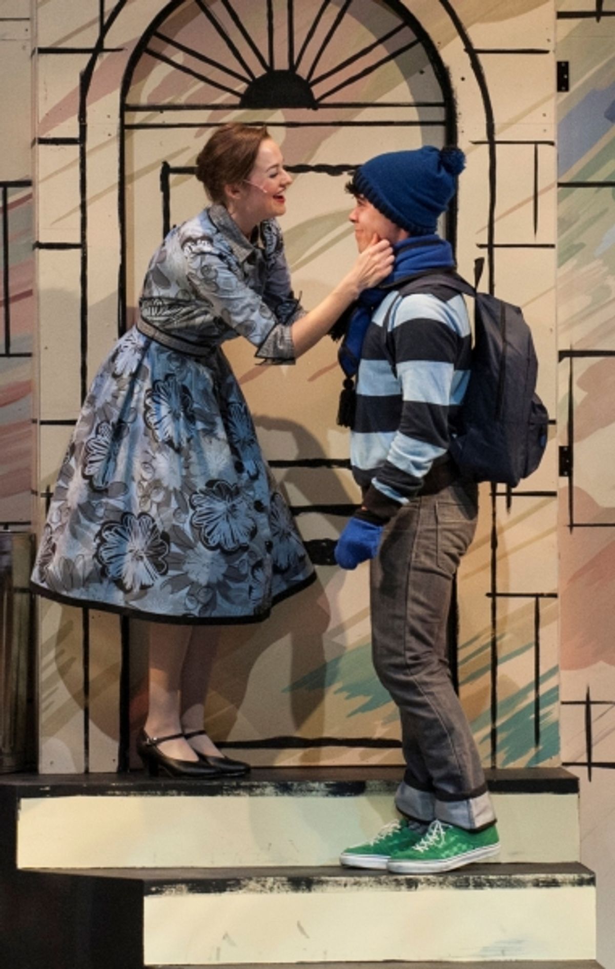 Mrs. Primm (Ashley Foughty) send Joshua (David Landstrom) to school at 