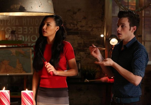 Kurt (Chris Colfer) and Santana (Naya Rivera) get into the Holiday Spirit  Photo