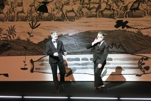 The Old Woman - curtain call with  Wiilam Dafoe and Mikhail Baryshnikov Photo