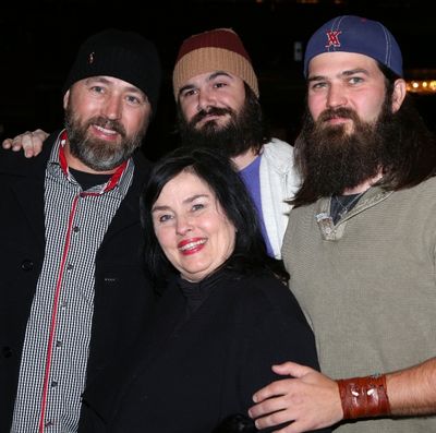Alan Robertson, Vince Mancuso, Kay Robertson, and Jep Robertson Photo