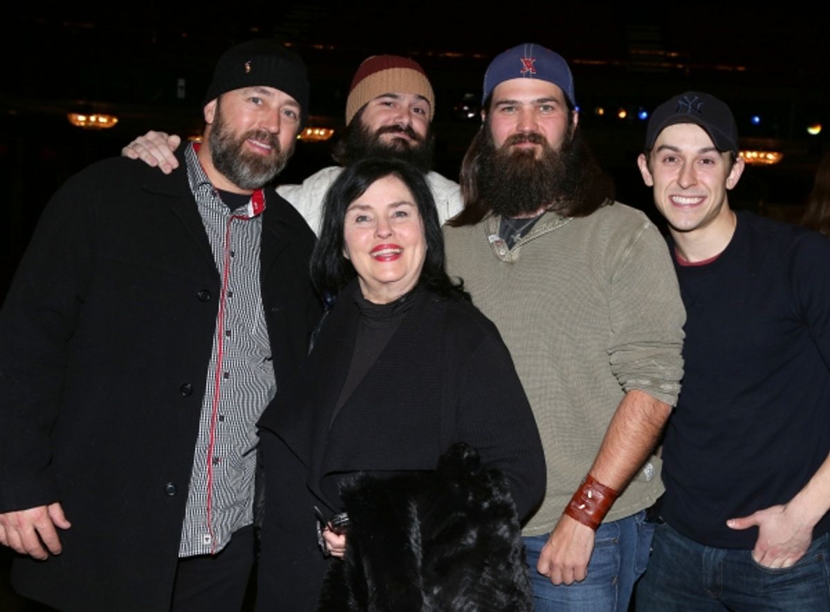 Cody Williams (R) with Alan Robertson, Vince Mancuso, Kay Robertson, and Jep Robertson at 