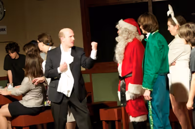Mr. Potcher prepares to fight the Lost Holidays. (from left:  Osric Holt, Fiona Okida Photo
