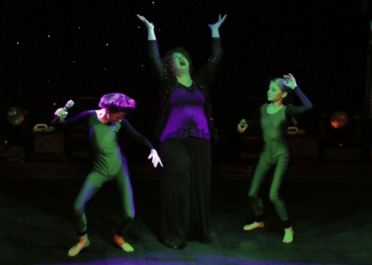 Liz McCartney and students at 