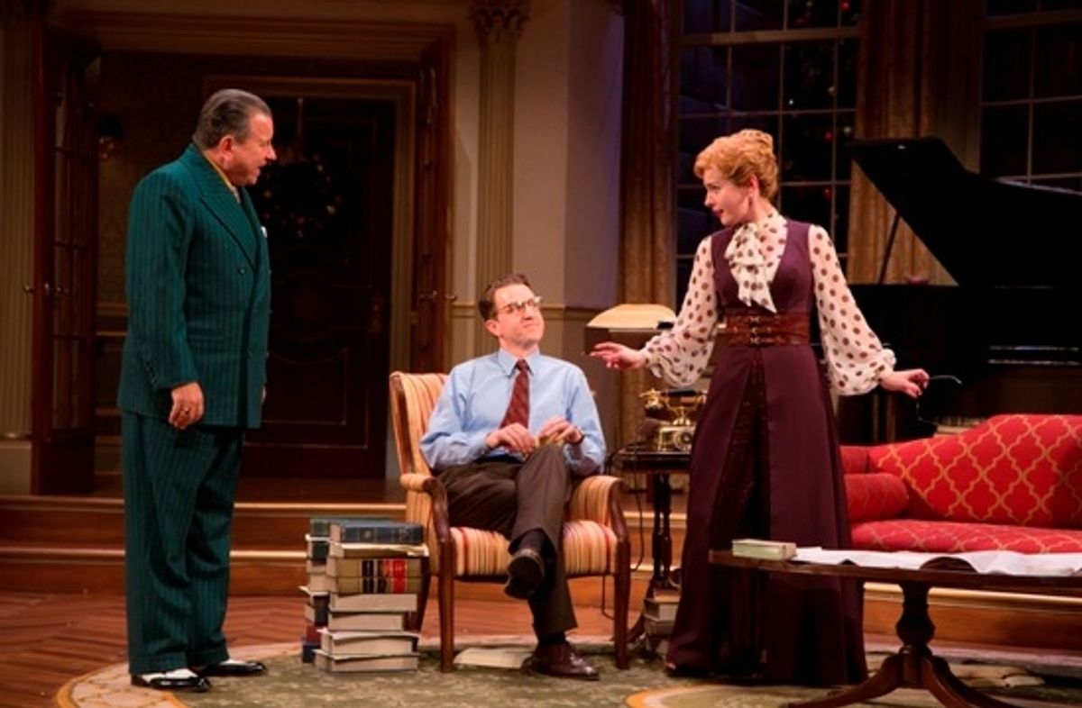 Harry Brock (Jeff Still), Paul Verall (John Patrick Hayden) and Billie Dawn (Alexis Bronkovic) at 