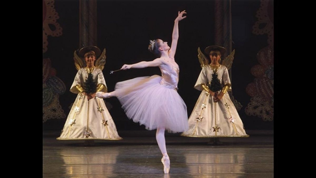 Abi Stafford as The Sugarplum Fairy with students from the School of American Ballet at 