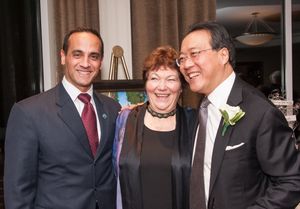 Somerville Mayor Joseph A. Curtatone, Tina Packer, and Yo-Yo Ma @ BroadwayWorld Somerville Mayor Joseph A. Curtatone, Tina Packer, and Yo-Yo Ma Photo