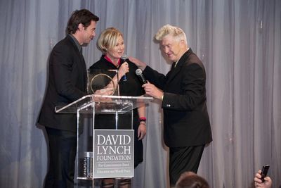 Hugh Jackman, Deborra-Lee Furness and David Lynch Photo