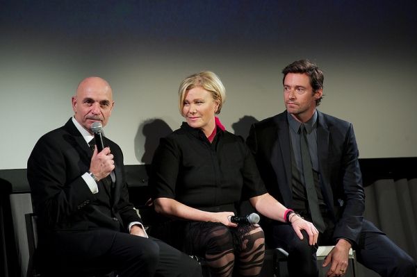 FDNY commissioner Salvatore Cassano, Deborra-Lee Furness and Hugh Jackman Photo