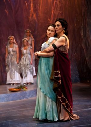 The proud Dionyza of Tarsus (Jacqueline Antaramian) and Marina, her lovely ward (Lind Photo