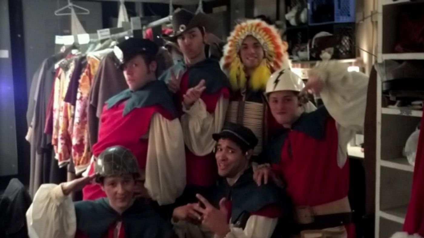 Photo Flash: Saturday Intermission Pics, Dec 7 - EVITA Tour Stacks a Game-Day Pyramid, KINKY BOOTS Celebrates GRAMMY Nom and More!  Image