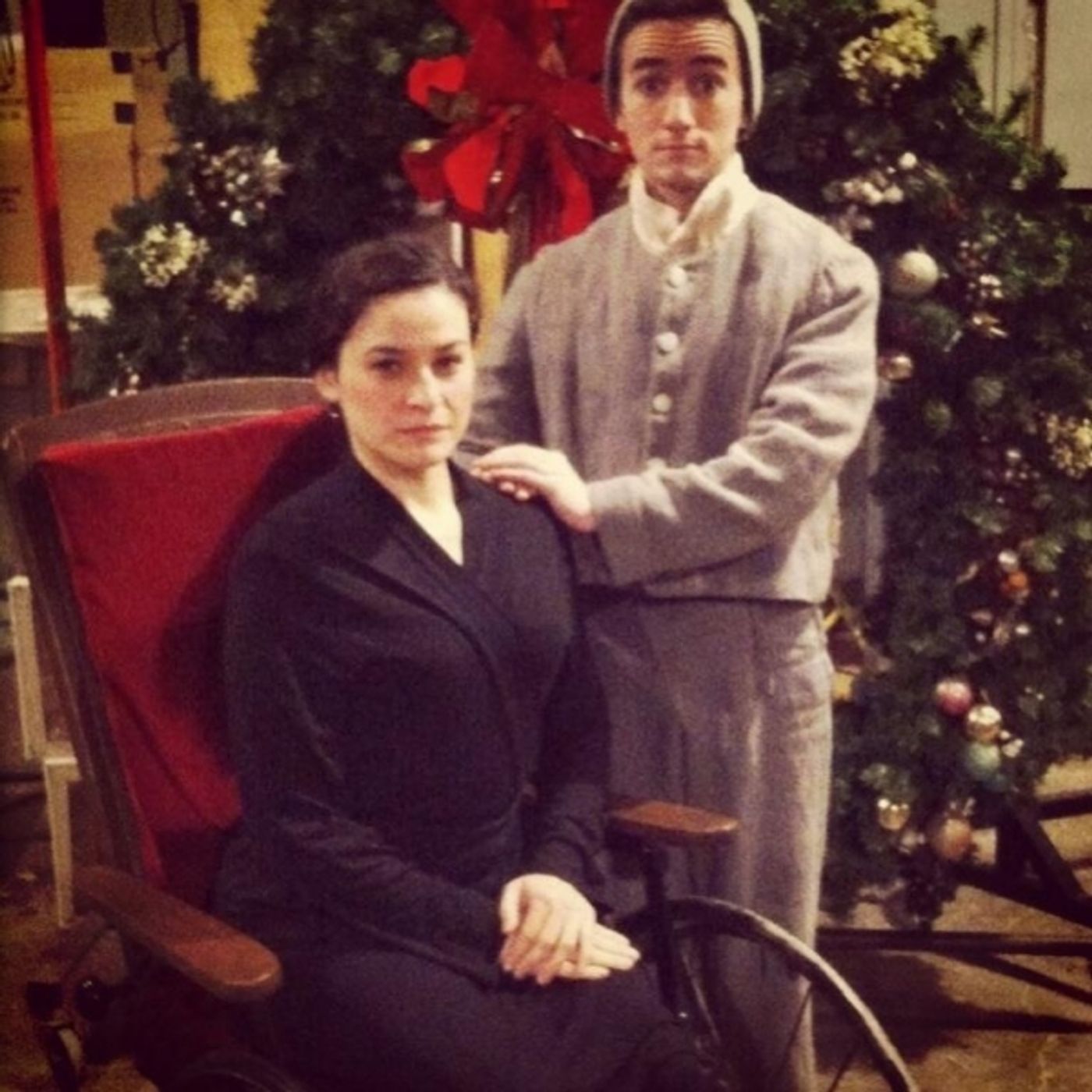 Photo Flash: Saturday Intermission Pics, Dec 7 - EVITA Tour Stacks a Game-Day Pyramid, KINKY BOOTS Celebrates GRAMMY Nom and More!  Image