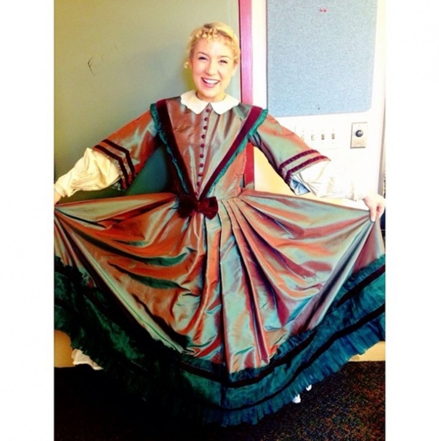 Photo Flash: Saturday Intermission Pics, Dec 7 - EVITA Tour Stacks a Game-Day Pyramid, KINKY BOOTS Celebrates GRAMMY Nom and More!  Image