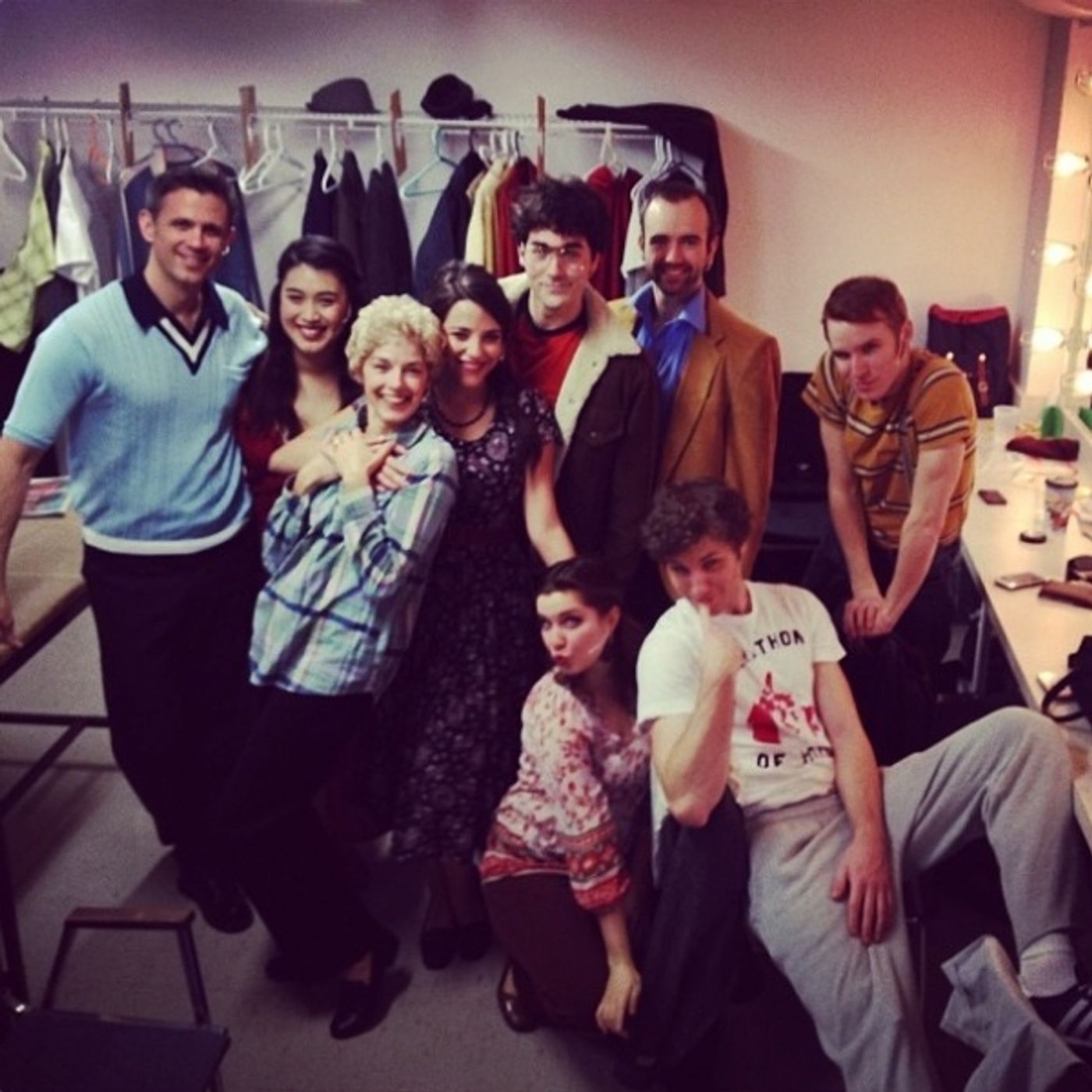 Photo Flash: Saturday Intermission Pics, Dec 7 - EVITA Tour Stacks a Game-Day Pyramid, KINKY BOOTS Celebrates GRAMMY Nom and More!  Image