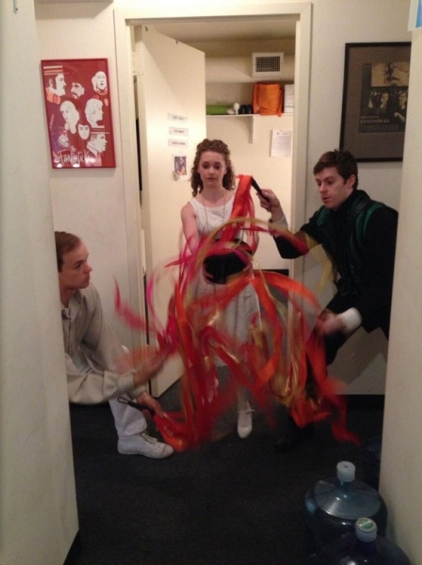 Photo Flash: Saturday Intermission Pics, Dec 7 - EVITA Tour Stacks a Game-Day Pyramid, KINKY BOOTS Celebrates GRAMMY Nom and More!  Image