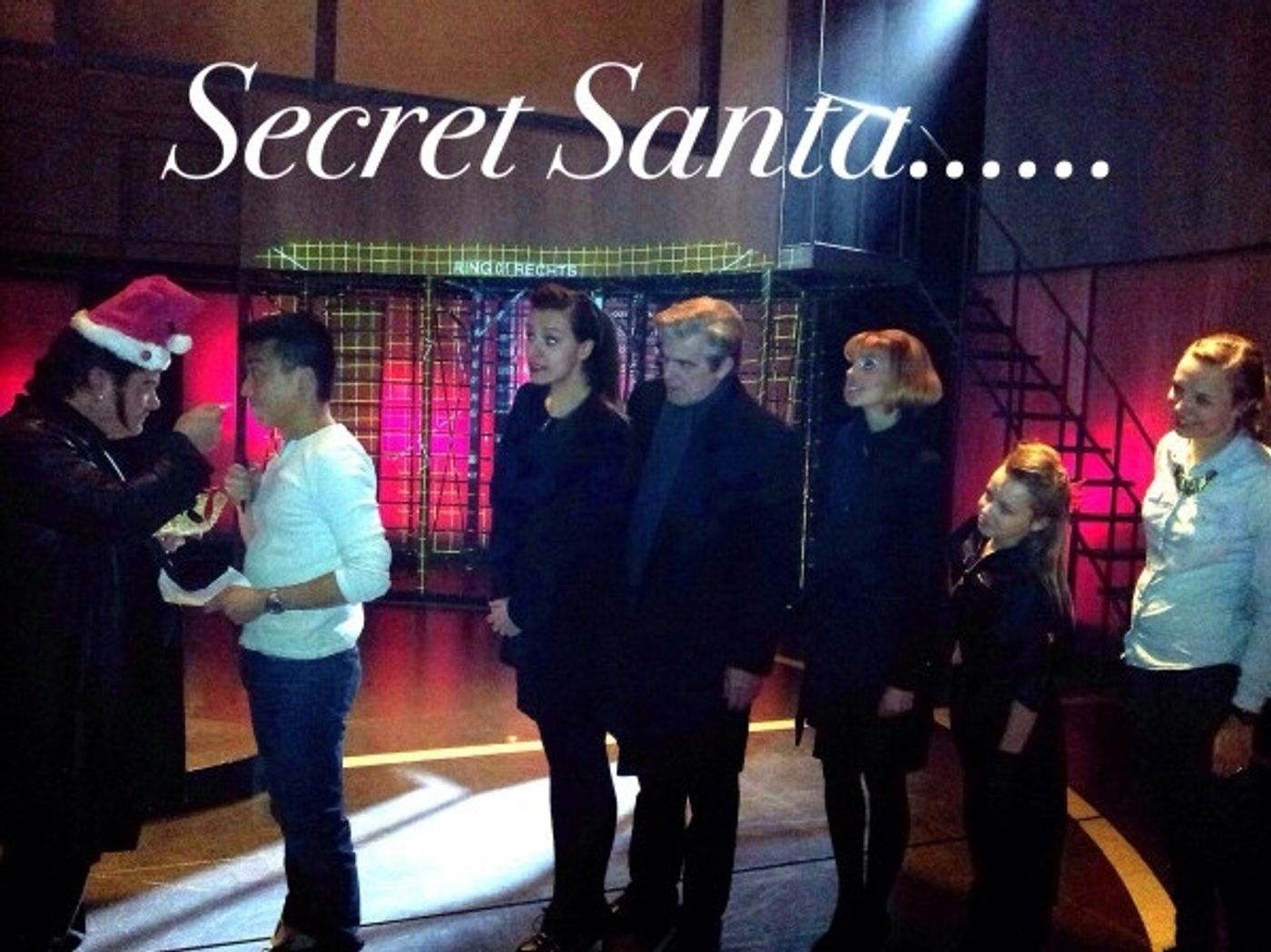 Photo Flash: Saturday Intermission Pics, Dec 7 - EVITA Tour Stacks a Game-Day Pyramid, KINKY BOOTS Celebrates GRAMMY Nom and More!  Image