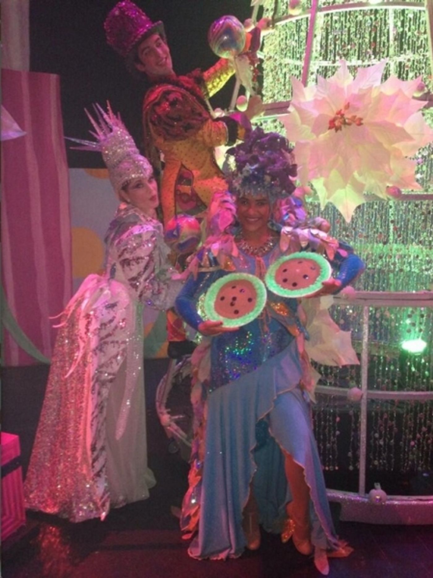 Photo Flash: Saturday Intermission Pics, Dec 7 - EVITA Tour Stacks a Game-Day Pyramid, KINKY BOOTS Celebrates GRAMMY Nom and More!  Image