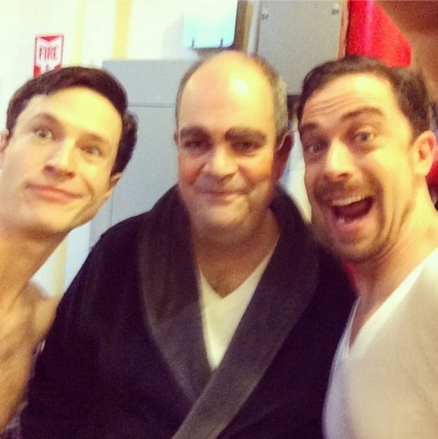 Photo Flash: Saturday Intermission Pics, Dec 7 - EVITA Tour Stacks a Game-Day Pyramid, KINKY BOOTS Celebrates GRAMMY Nom and More!  Image