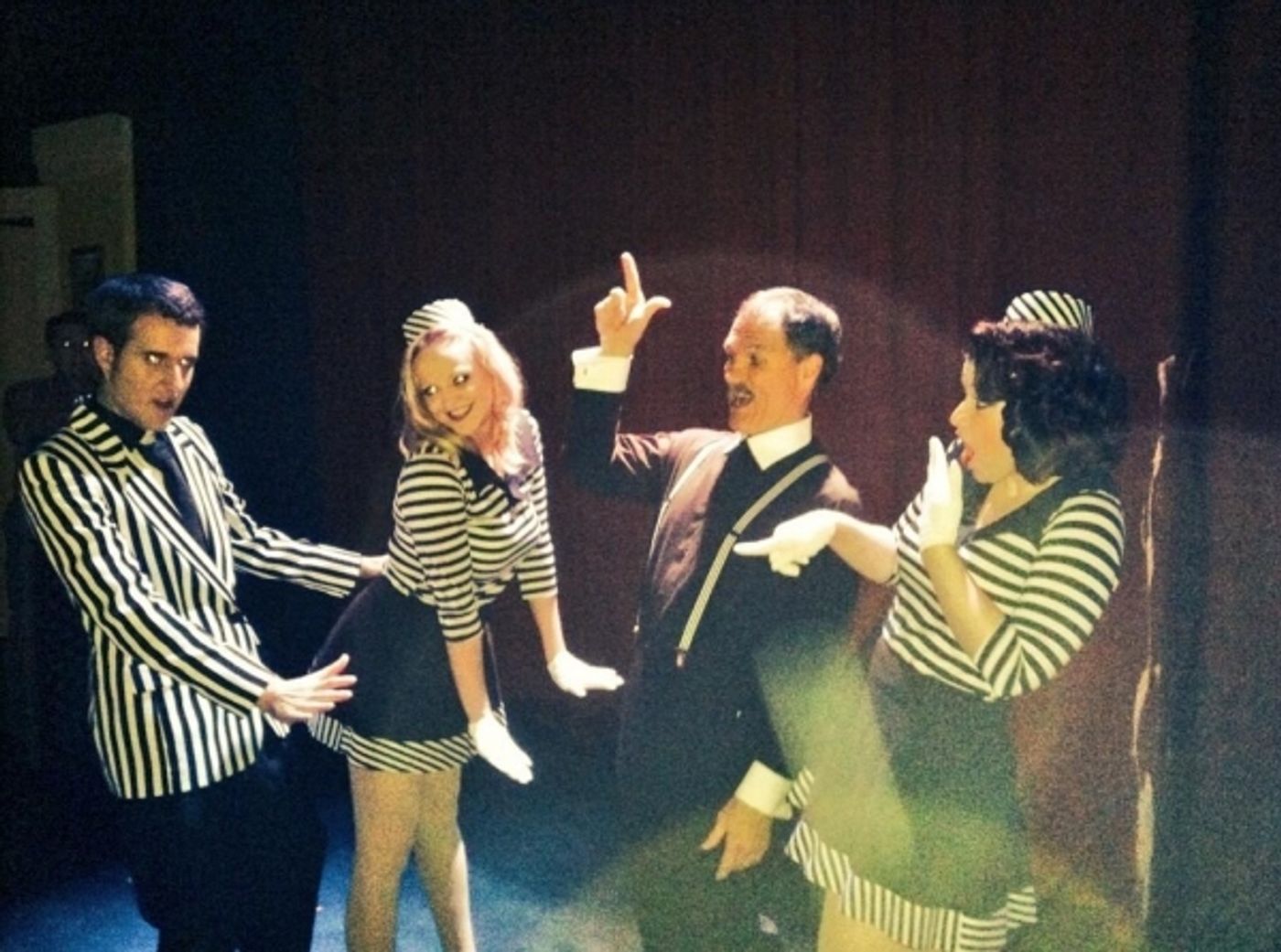 Photo Flash: Saturday Intermission Pics, Dec 7 - EVITA Tour Stacks a Game-Day Pyramid, KINKY BOOTS Celebrates GRAMMY Nom and More!  Image