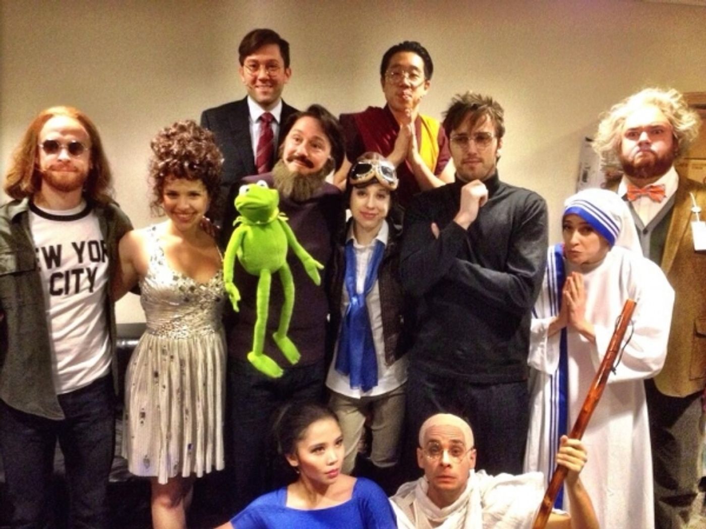 Photo Flash: Saturday Intermission Pics, Dec 7 - EVITA Tour Stacks a Game-Day Pyramid, KINKY BOOTS Celebrates GRAMMY Nom and More!  Image