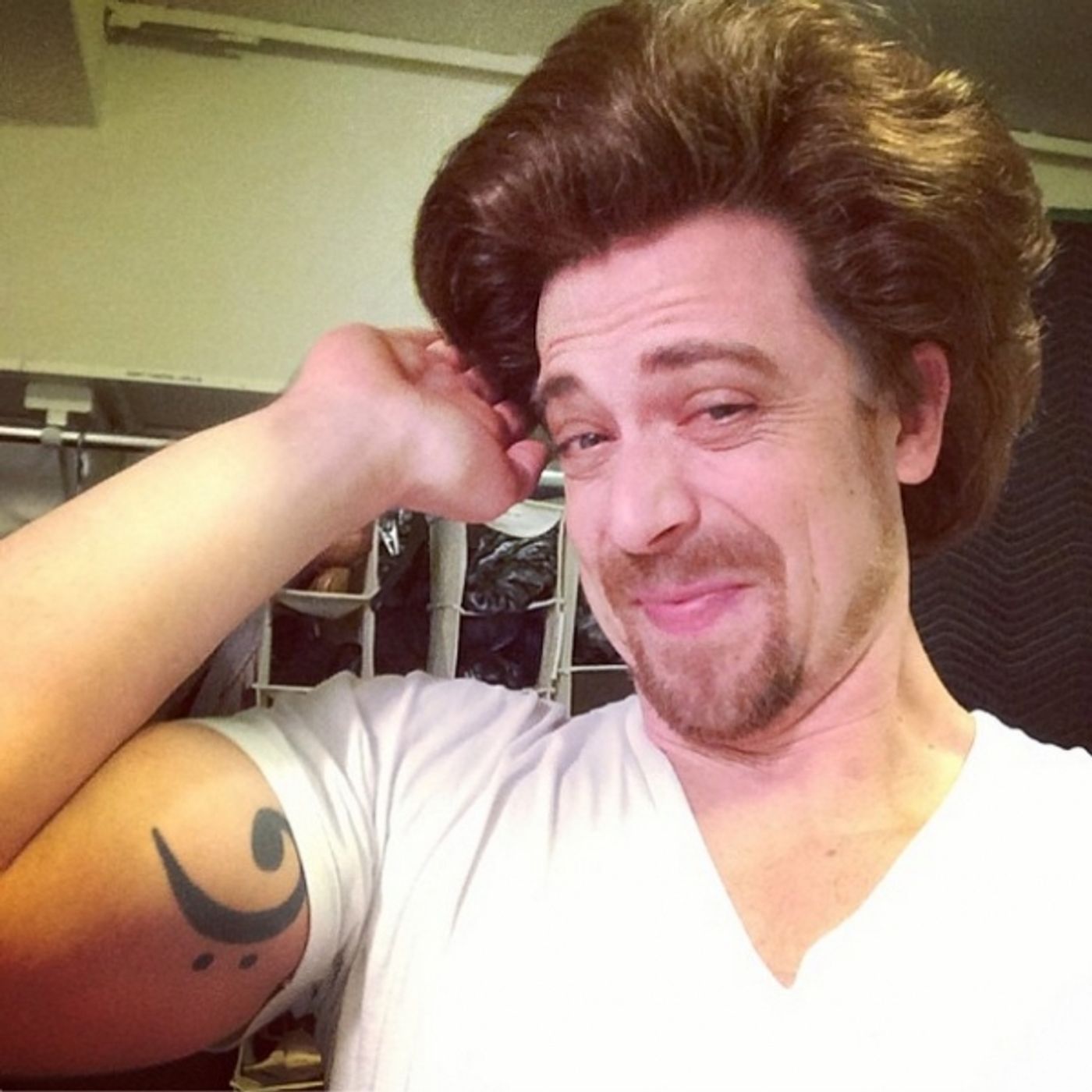 Photo Flash: Saturday Intermission Pics, Dec 7 - EVITA Tour Stacks a Game-Day Pyramid, KINKY BOOTS Celebrates GRAMMY Nom and More!  Image