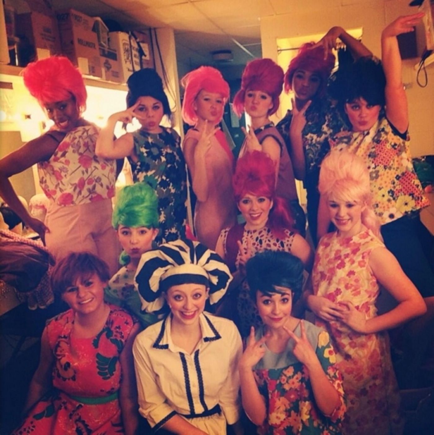 Photo Flash: Saturday Intermission Pics, Dec 7 - EVITA Tour Stacks a Game-Day Pyramid, KINKY BOOTS Celebrates GRAMMY Nom and More!  Image