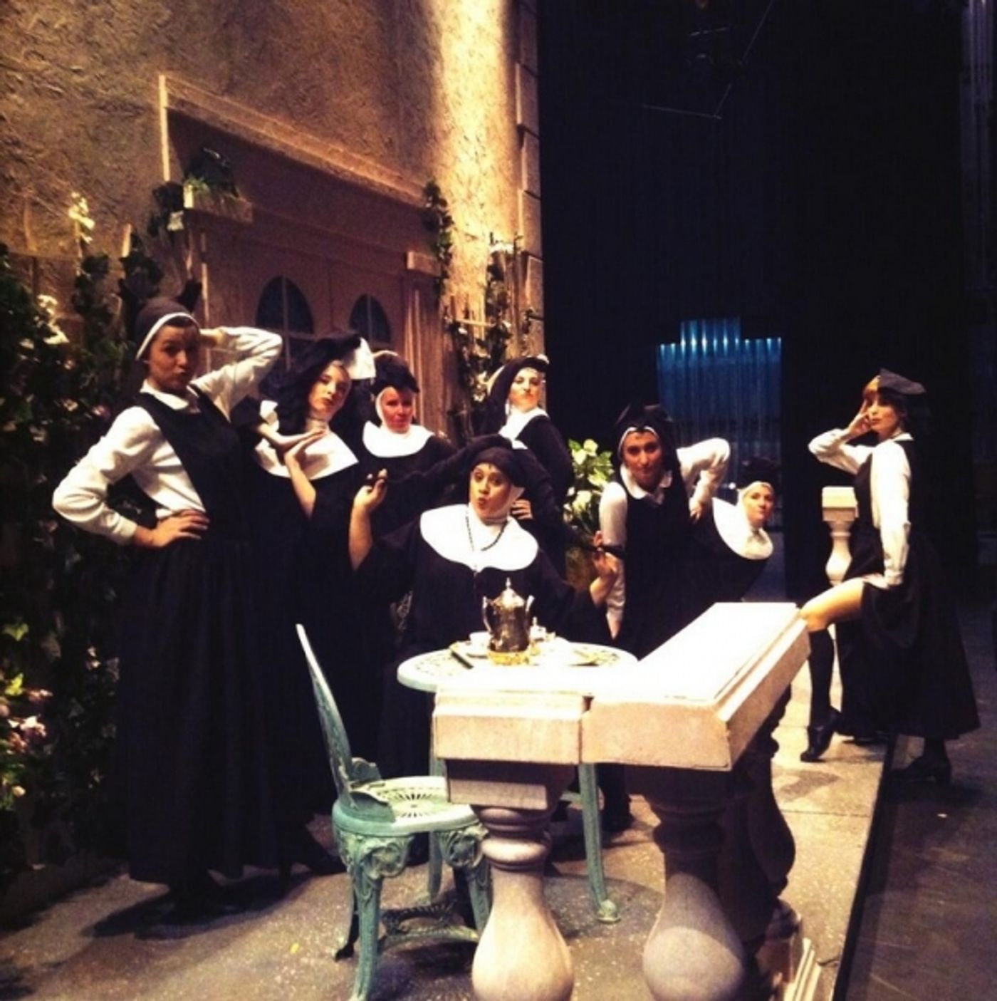 Photo Flash: Saturday Intermission Pics, Dec 7 - EVITA Tour Stacks a Game-Day Pyramid, KINKY BOOTS Celebrates GRAMMY Nom and More!  Image