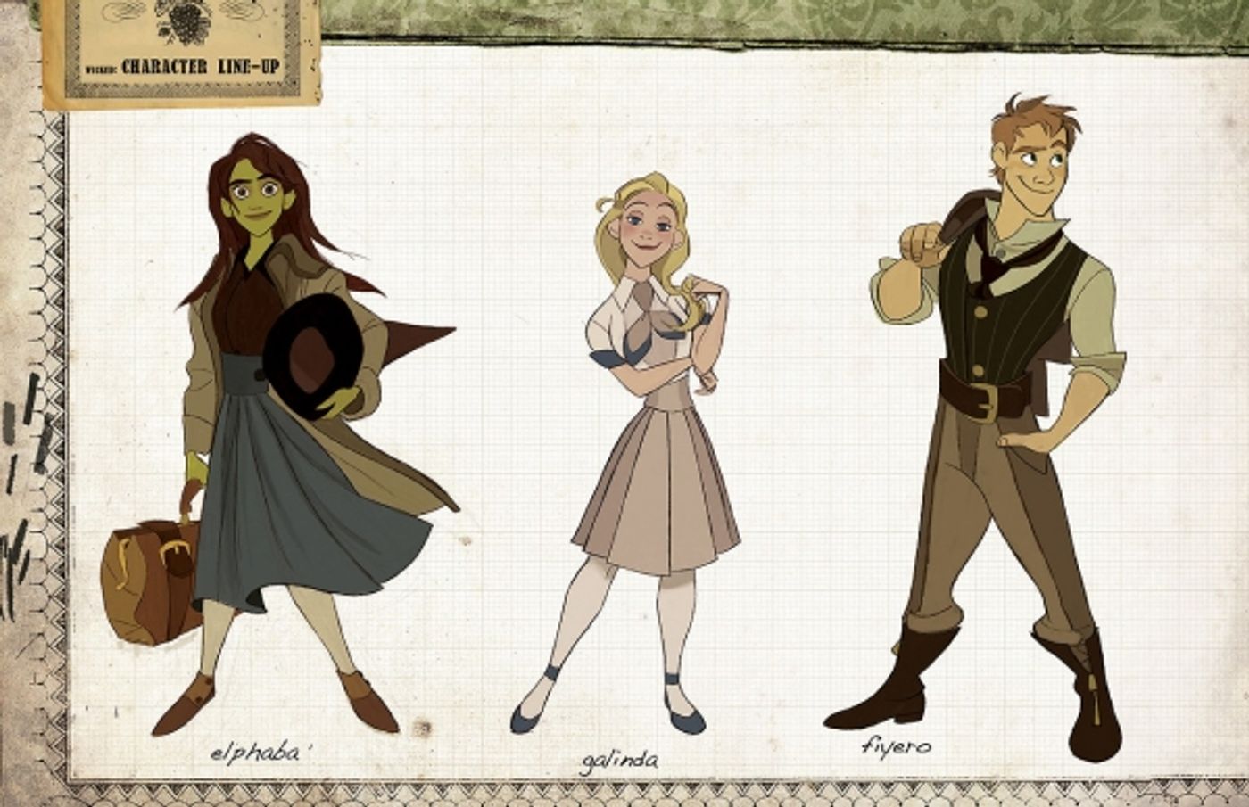 Photo Flash: WICKED As An Animated Film? Disney Artist Imagines Cartoon Elphaba, Glinda and More!  Image