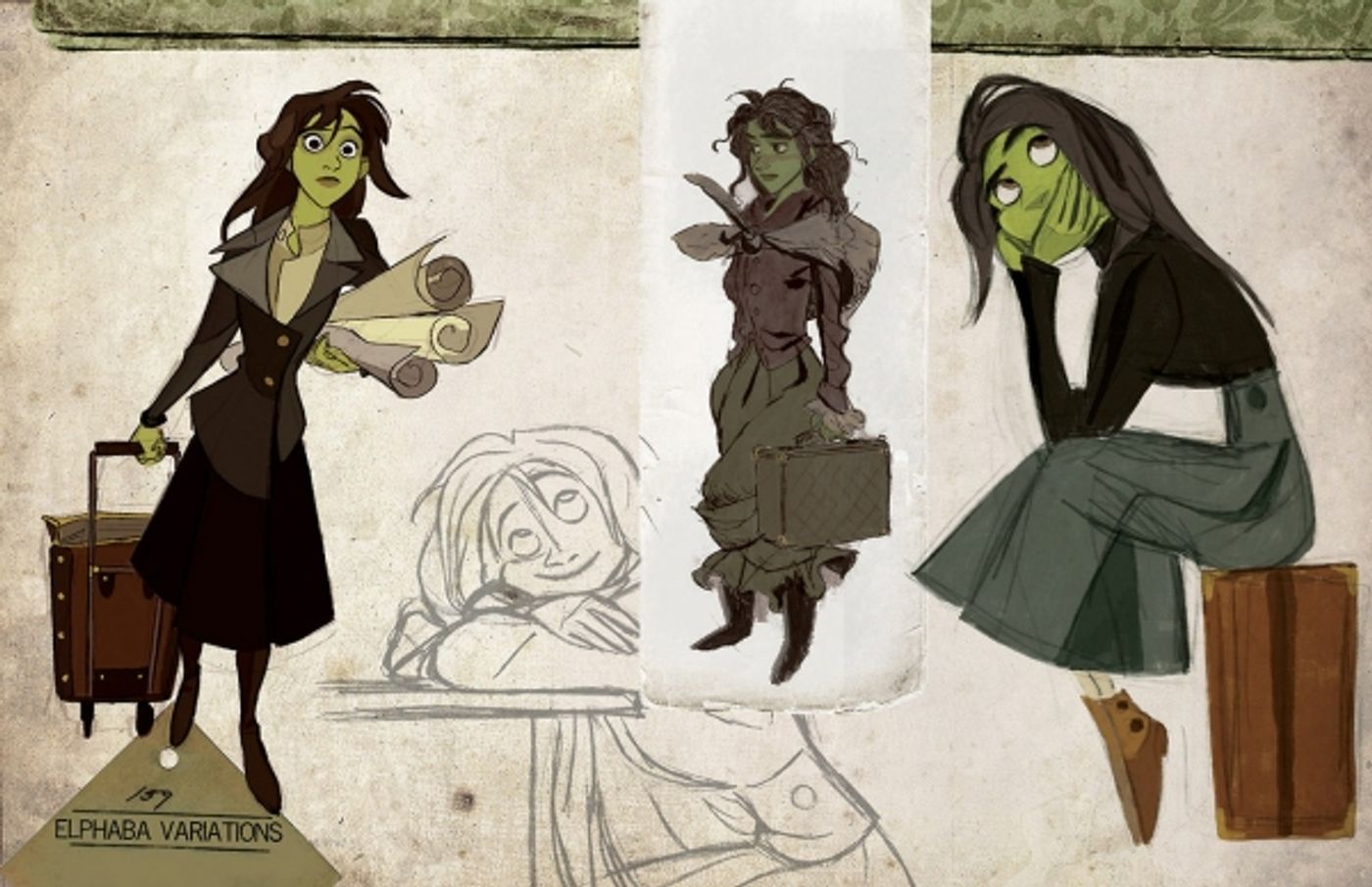 Photo Flash: WICKED As An Animated Film? Disney Artist Imagines Cartoon Elphaba, Glinda and More!  Image
